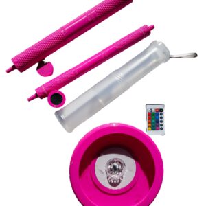 Zestaw stolik LED mini z rurkami (FLUO RÓŻOWE)